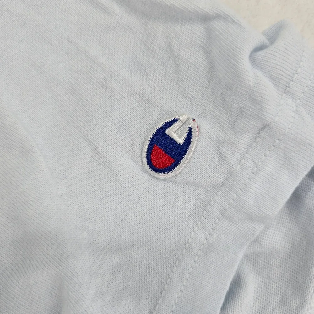 Champion T-Shirt Mens L Tee Light Blue Harvard University Graphic Cotton Blend - Picture 3 of 7